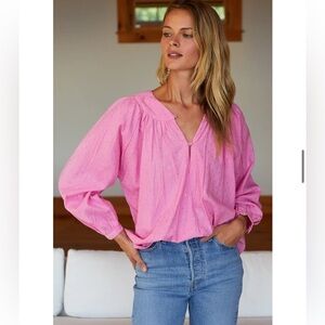 Emerson Fry India Collection Olympia Shirt - Pink‎ Gold Dot Lurex size XS